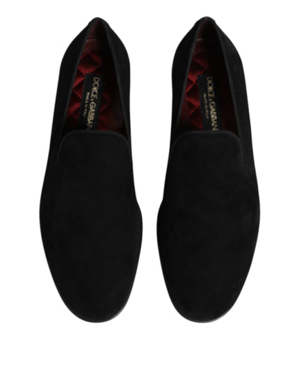 Dolce & Gabbana Black Suede Slip On Loafers Formal Shoes