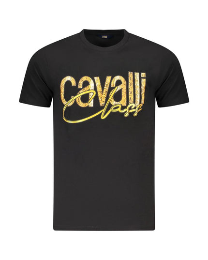 Cavalli Class Black Cotton Men T-Shirt