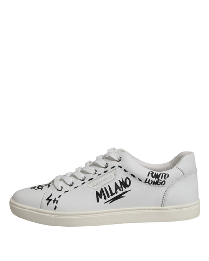 Dolce & Gabbana White London Calf Leather Men Sneakers Shoes