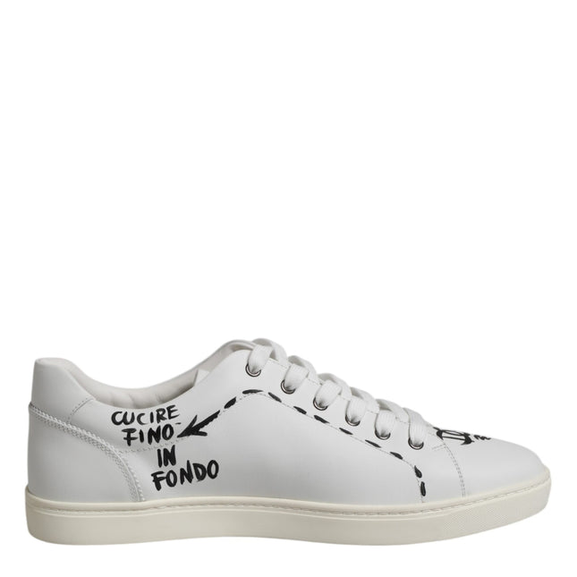 Dolce & Gabbana White London Calf Leather Men Sneakers Shoes