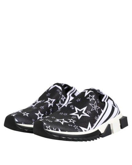 Dolce & Gabbana Black White Sorrento Low Top Sneakers Shoes