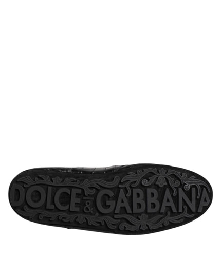 Dolce & Gabbana Black Exotic Leather Low Top Sneakers Shoes
