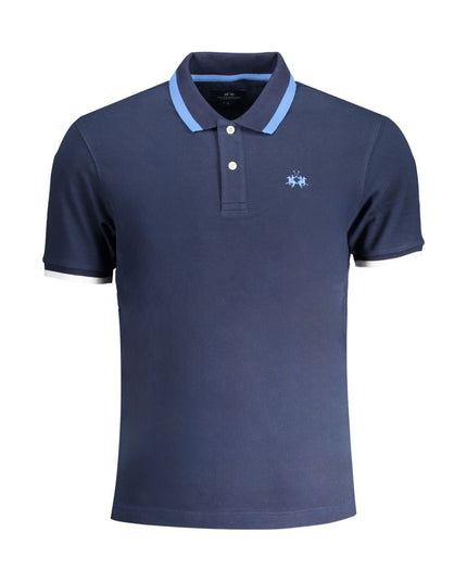 La Martina Blue Cotton Polo Shirt
