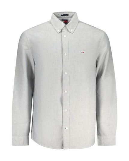 Tommy Hilfiger Gray Cotton Men Shirt