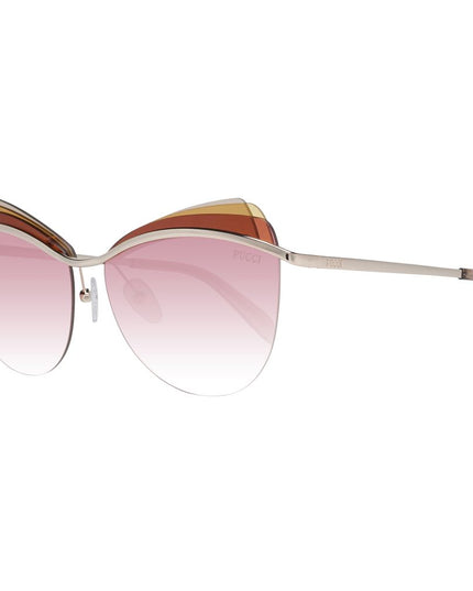 Emilio Pucci Gold Metal & Plastic Sunglasses