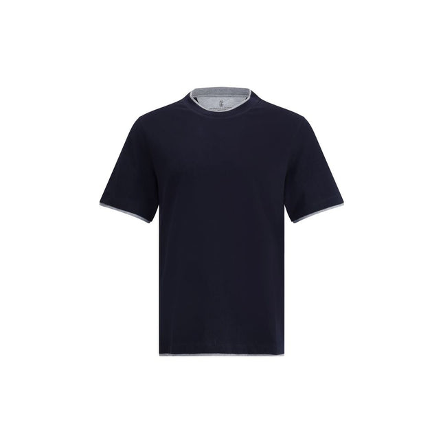 Brunello Cucinelli Blue Cotton T-Shirt