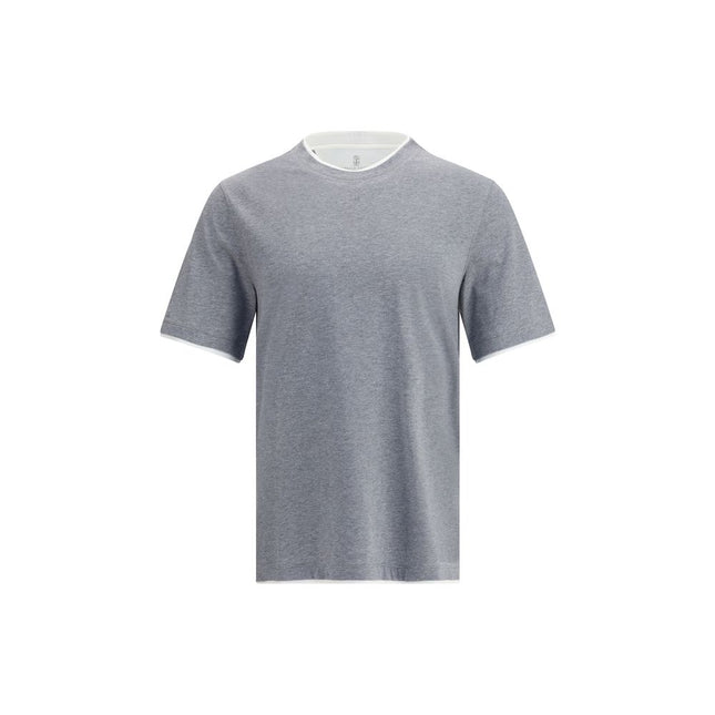 Brunello Cucinelli Gray Cotton T-Shirt