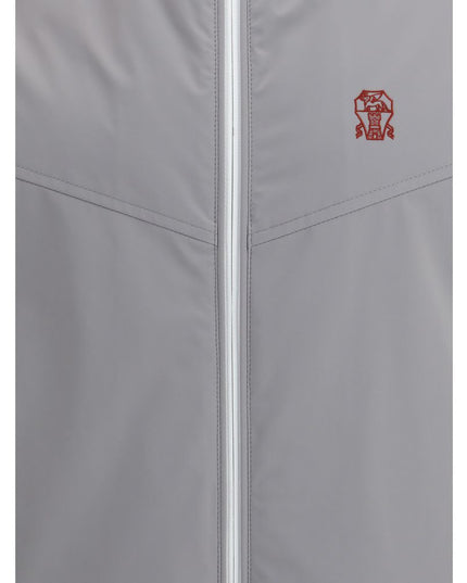 Brunello Cucinelli Gray Polyamide Sleveless Jacket