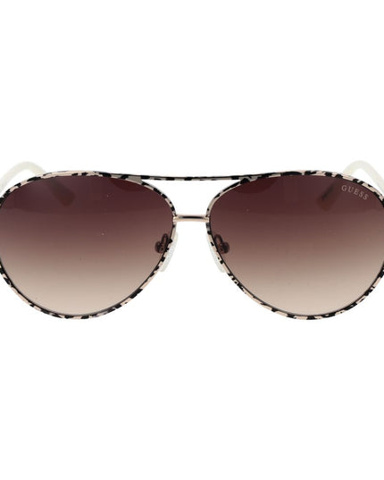 Guess Cream Metal Sunglasses