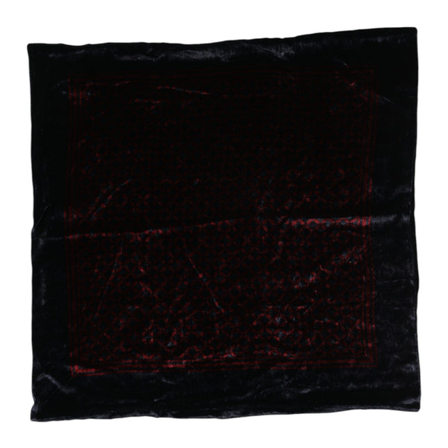 Dolce & Gabbana Black Red Viscose Square Men Foulard Scarf