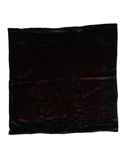 Dolce & Gabbana Black Red Viscose Square Men Foulard Scarf