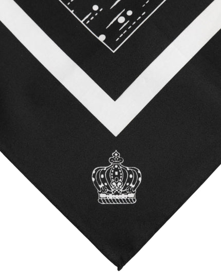 Dolce & Gabbana Black White Printed Square Foulard Scarf