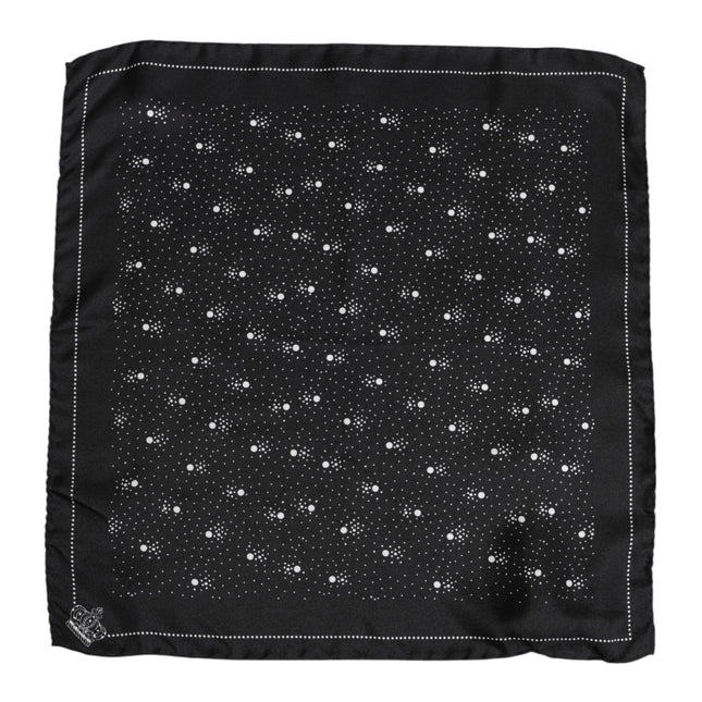 Dolce & Gabbana Black White Printed Square Men Foulard Scarf