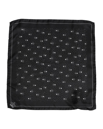 Dolce & Gabbana Black White Printed Square Men Foulard Scarf