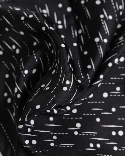 Dolce & Gabbana Black White Printed Square Men Foulard Scarf