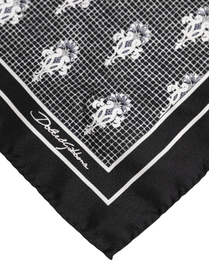 Dolce & Gabbana Black White Printed Square Foulard Scarf