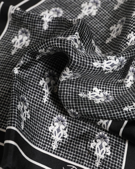 Dolce & Gabbana Black White Printed Square Foulard Scarf