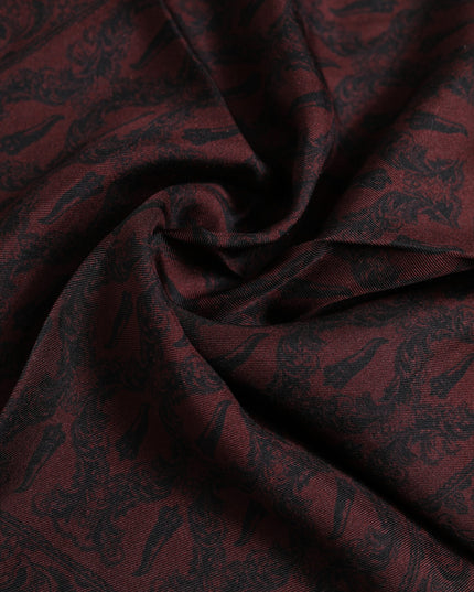 Dolce & Gabbana Maroon Black Printed Square Men Foulard Scarf