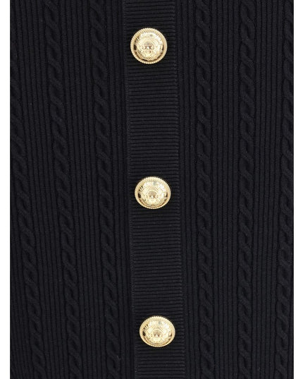 Balmain Gold Viscose Midi Skirt