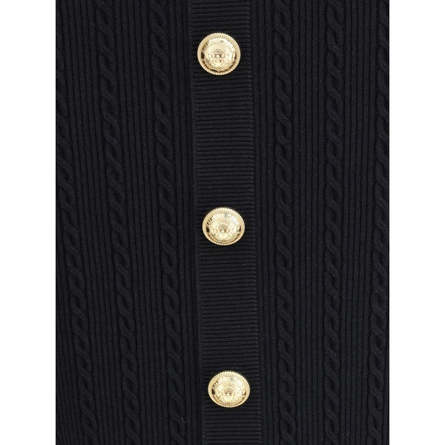 Balmain Gold Viscose Midi Skirt