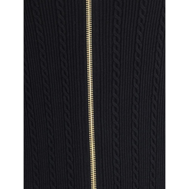 Balmain Gold Viscose Midi Skirt