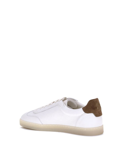 Brunello Cucinelli White Calf Leather Bos Taurus Low Top Sneakers