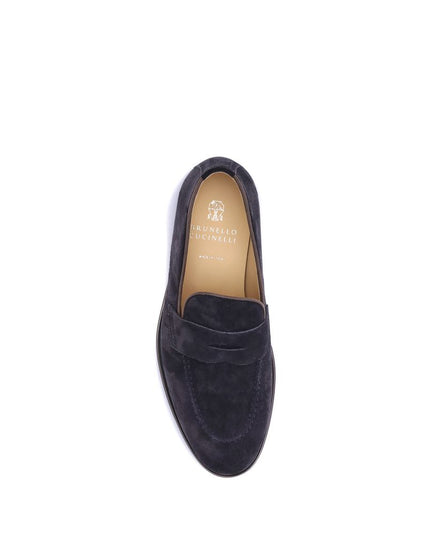 Brunello Cucinelli Blue Rubber Slip-On Loafers