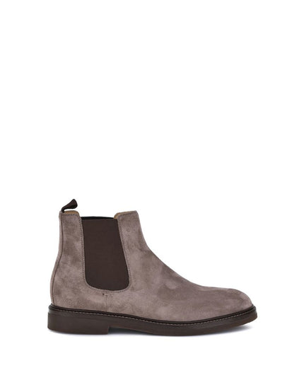 Brunello Cucinelli Brown Calf Leather Bos Taurus Chelsea Boots