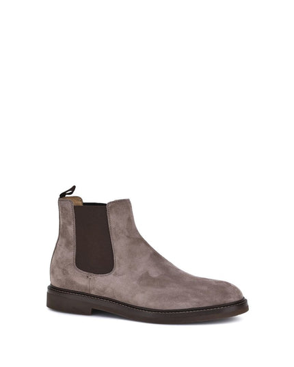 Brunello Cucinelli Brown Calf Leather Bos Taurus Chelsea Boots