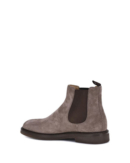 Brunello Cucinelli Brown Calf Leather Bos Taurus Chelsea Boots