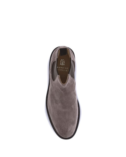 Brunello Cucinelli Brown Calf Leather Bos Taurus Chelsea Boots