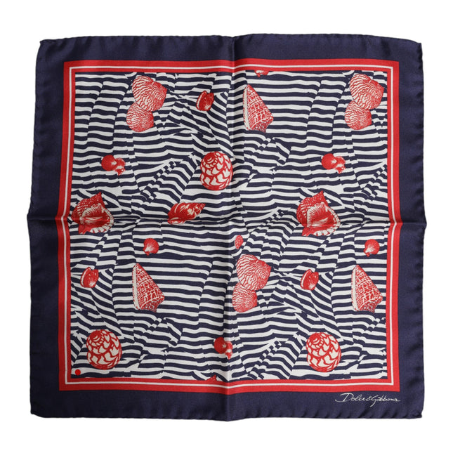 Dolce & Gabbana Multicolor Seashells Square Men Foulard Scarf