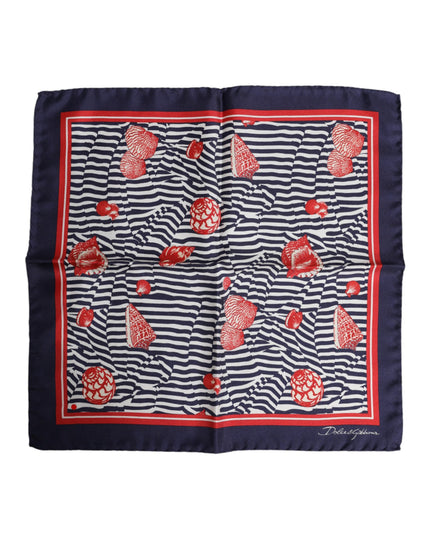 Dolce & Gabbana Multicolor Seashells Square Men Foulard Scarf