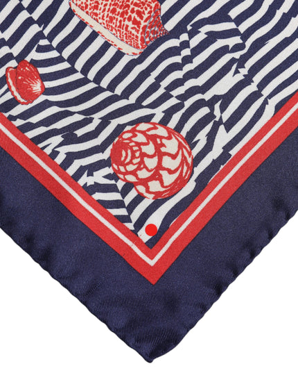 Dolce & Gabbana Multicolor Seashells Square Men Foulard Scarf
