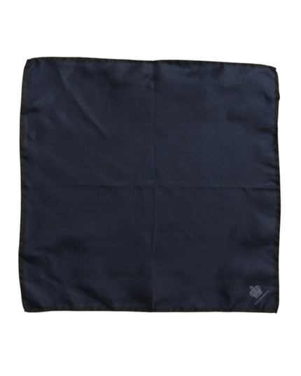 Dolce & Gabbana Blue DG Crown Silk Square Men Foulard Scarf