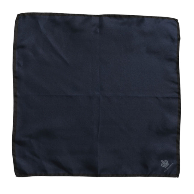 Dolce & Gabbana Blue DG Crown Silk Square Men Foulard Scarf