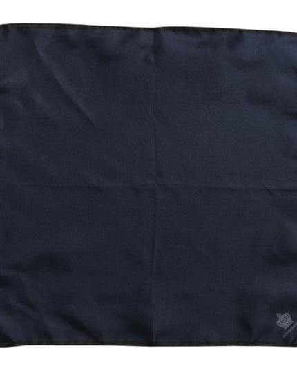 Dolce & Gabbana Blue DG Crown Silk Square Men Foulard Scarf