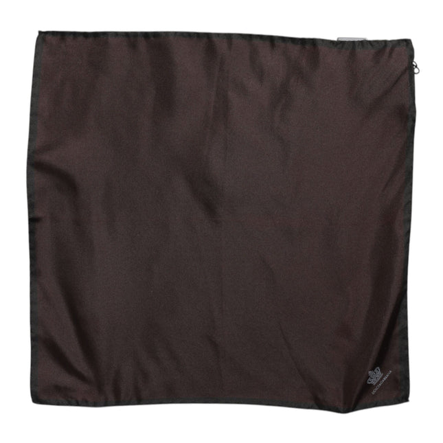 Dolce & Gabbana Brown DG Crown Silk Square Men Foulard Scarf