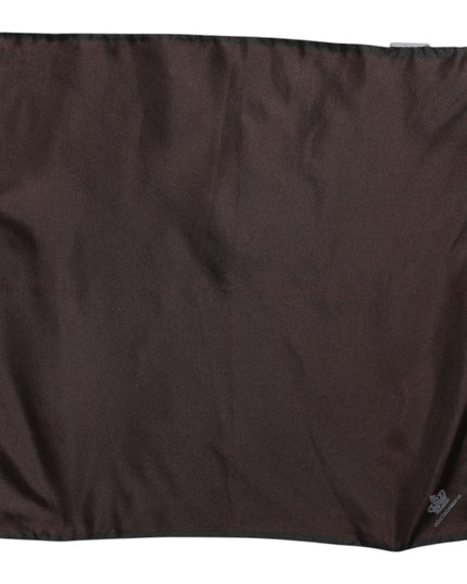 Dolce & Gabbana Brown DG Crown Silk Square Men Foulard Scarf