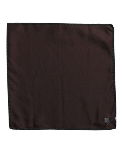 Dolce & Gabbana Brown DG Crown Silk Square Men Foulard Scarf