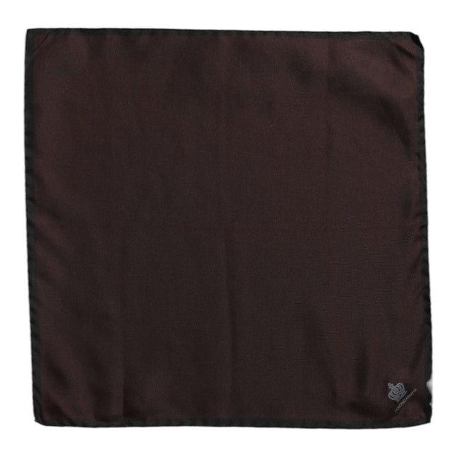 Dolce & Gabbana Brown DG Crown Silk Square Men Foulard Scarf