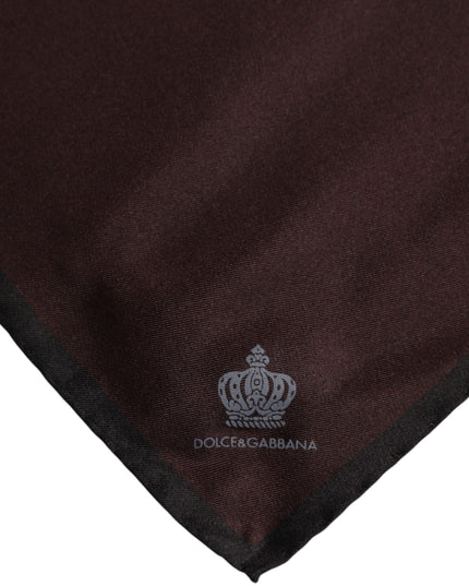 Dolce & Gabbana Brown DG Crown Silk Square Men Foulard Scarf