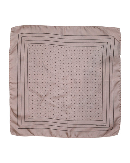 Dolce & Gabbana Beige Dotted Silk Square Men Foulard Scarf