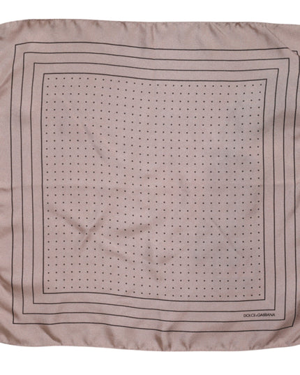 Dolce & Gabbana Beige Dotted Silk Square Men Foulard Scarf