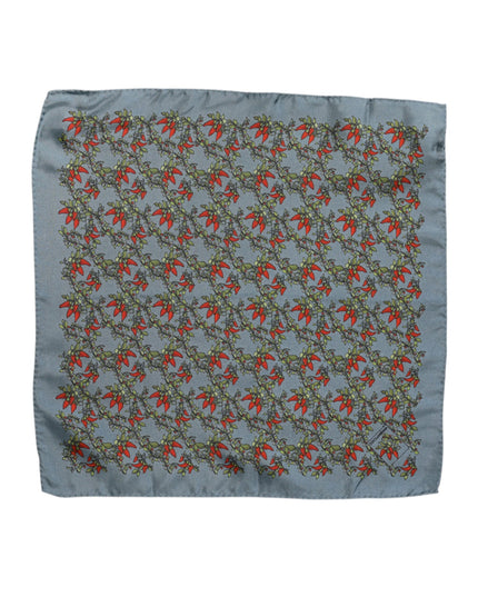 Dolce & Gabbana Gray Chilis Silk Square Men Foulard Scarf