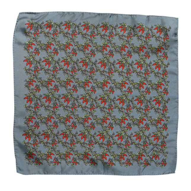 Dolce & Gabbana Gray Chilis Silk Square Men Foulard Scarf