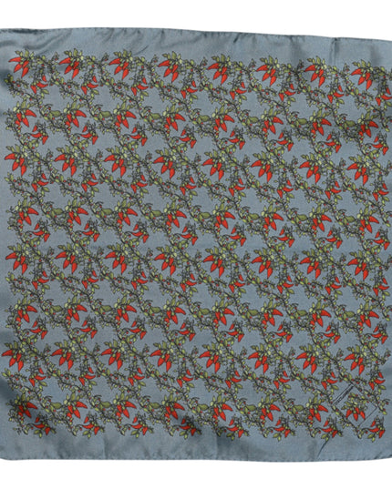 Dolce & Gabbana Gray Chilis Silk Square Men Foulard Scarf