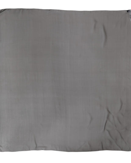 Dolce & Gabbana Gray Black Silk Square Women Foulard Scarf