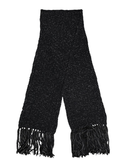 Dolce & Gabbana Black Cashmere Neck Warmer Wrap Shawl Scarf