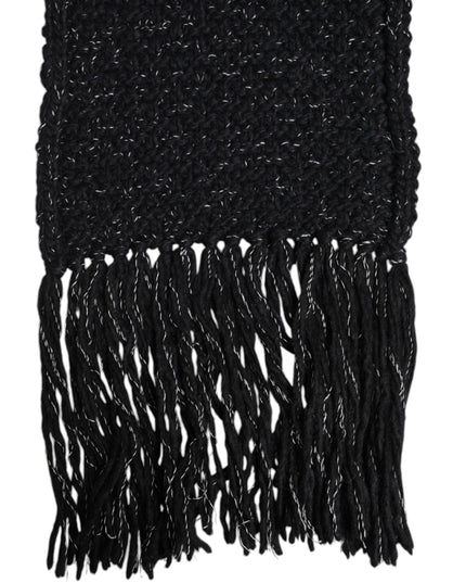 Dolce & Gabbana Black Cashmere Neck Warmer Wrap Shawl Scarf